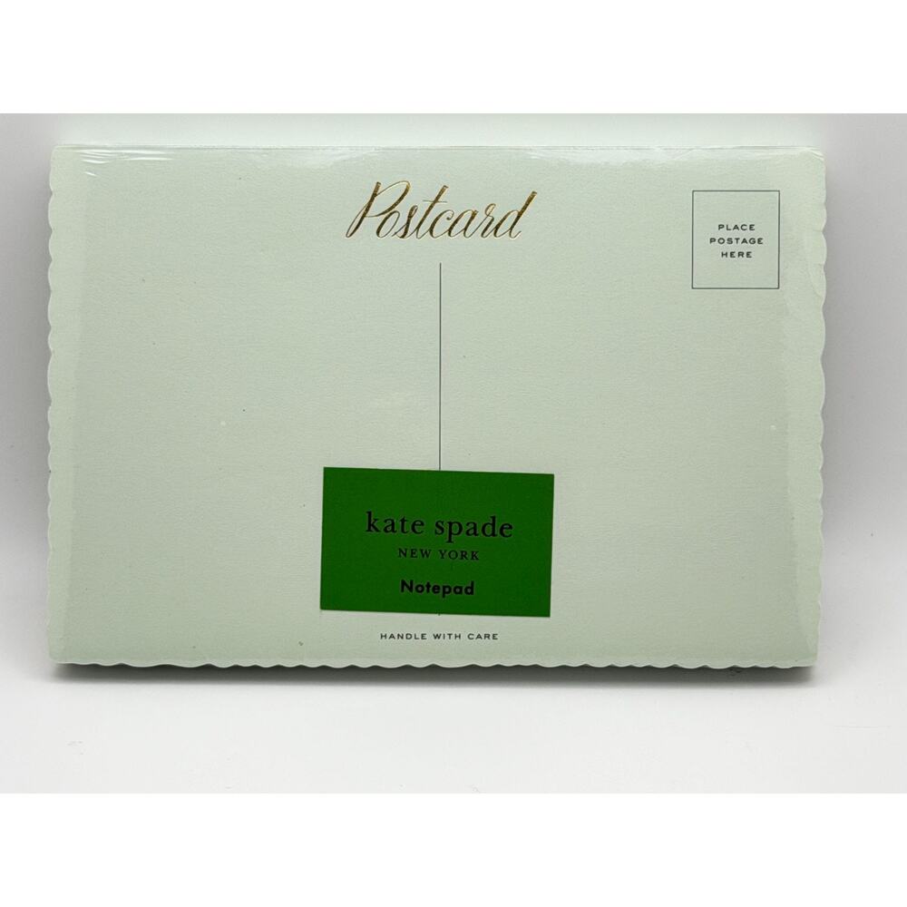 Kate Spade New York Postcard Notepad 125 Sheets Scalloped Edges Mint Green Gold
